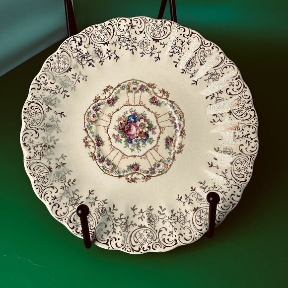 TOLEDO DELIGHT Other - VINTAGE 6 SAUCERS FROM TROJAN by SEBRING-TOLEDO DELIGHT - 22K GOLD & PINK ROSE,